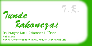 tunde rakonczai business card